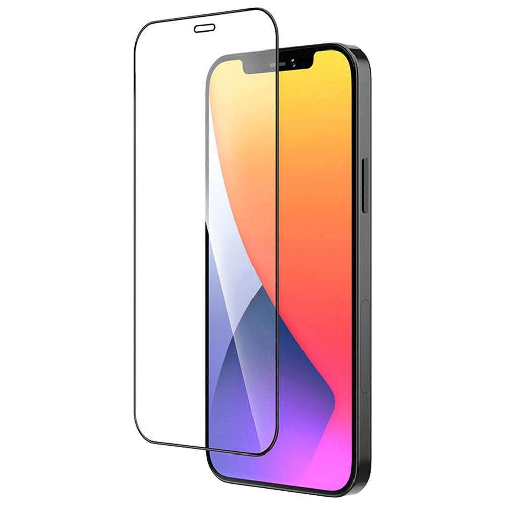 фото Защитное стекло Tempered Glass для Apple iPhone 12 Pro Max цветное (черная рамка)