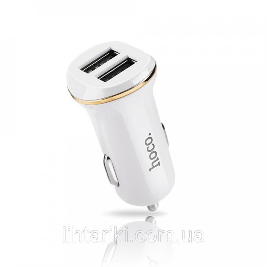 фото Автомобильное зарядное устройство Hoco Z1 2XUSB 2.1A/11W (White)