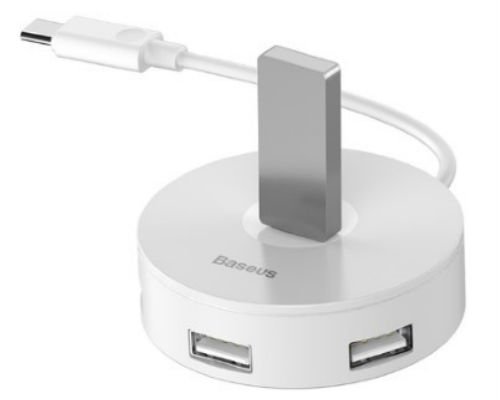фото Адаптер Baseus USB Type-C на USB 3.0 х 1 / USB 2.0 х 3  (белый)